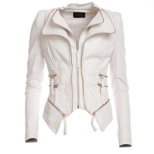 Noemi Kent White faux leather jacket size S